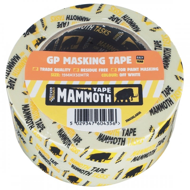 Outlet ⌛ Mammoth Tapes Everbuild Mammoth Masking Tape 50mm X 50m 2MASKLAB50 ????